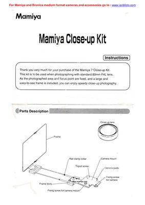 Mamiya 7 Close Up Kit NK701